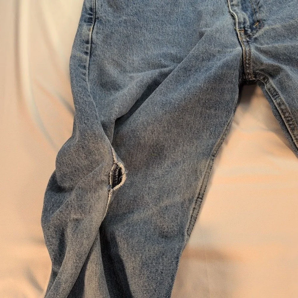 Levis 505 Regular Fit Straight Leg Jeans Mens 38x34 Medium Wash Blue Denim